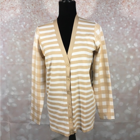 Rondina New York Beige and White Cardigan - Picture 1 of 5